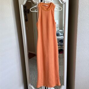 Vici Sleeveless Knit Maxi Dress in Bright Orange